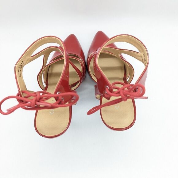 Red patent Chinese Laundry Women's Pointy Toe Ankle Strap Strappy Stiletto Heels - Picture 3 of 13
